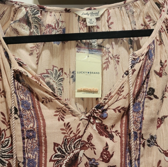 NWT Lucky Brand - Long Sleeve Pink Floral Dress with Slip - Picture 4 of 9